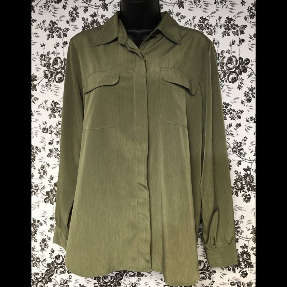 Apparenza Green Button Up Blouse